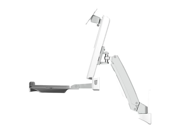 ICY BOX skjermveggfeste IB-MS600-W til sit-stand-arbeidsstasjon - veggfeste for skjerm opptil 24" (25,4 cm) - 61 cm - sølv/grå/hvit