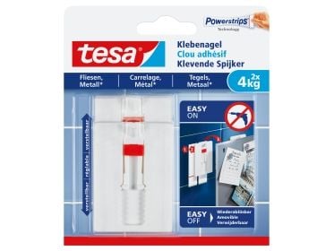 TESA 77767-00000, Sisätila, Yleiskoukku, Harmaa, Punainen, Valkoinen, Liimateippi, 4 kg, Kipsi