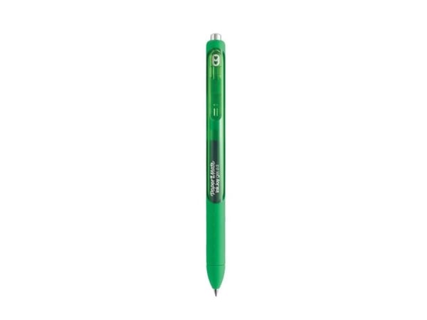 Papermate Injoy Gel, Sisäänvedettävä geelikynä, Vihreä, Vihreä, Läpinäkyvä, 0,7 mm, Pyöreä, Molempikätinen