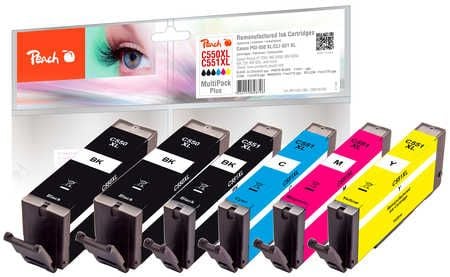 Peach PI100-188, Kompatibel, Svart, Cyan, Fiolblå, Foto sort, Gult, Canon, Multi pack, Pixma IP 7200 Series, Pixma IP 7240, Pixma IP 7250, Pixma IP...