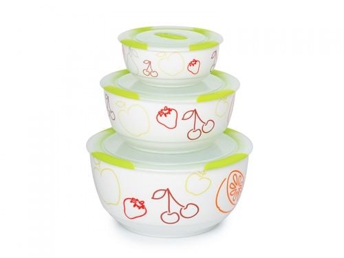 OURSSON BS2981RC/GA, Salat bolle, Rund, Keramisk, Flerfarget, 250 °C, 3 stykker