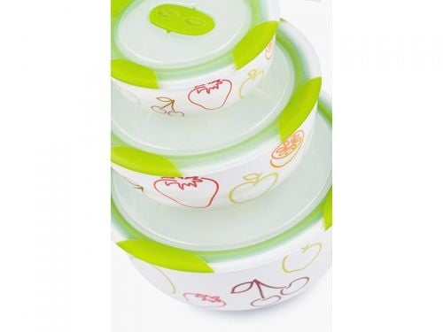 OURSSON BS2981RC/GA, Salat bolle, Rund, Keramisk, Flerfarget, 250 °C, 3 stykker