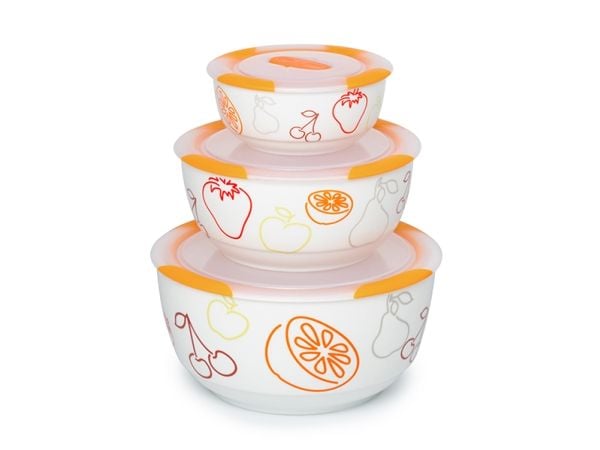 OURSSON BS2981RC/OR, Bollesett, Rund, Keramisk, Oransje, Hvit, 1,7 l, Personlig