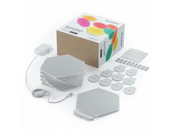 Nanoleaf Shapes Smarter Kit - Trådløst lyssett - LED x 9 - 2 W - klasse G - 16 millioner farger - 1200-6500 K - sekskant