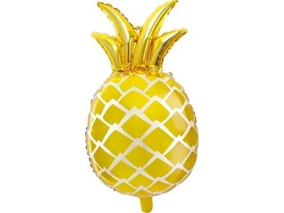 PartyDeco Pineapple, Gull, Figur, Folie, 380 mm, 630 mm, 50 stykker
