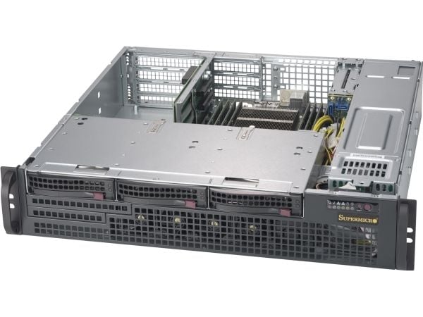 Supermicro SC825M BTQC-R802WB - Rackmonterbar 2U - forbedret og utvidet ATX - SATA/SAS - hot-swap 800 watt - svart