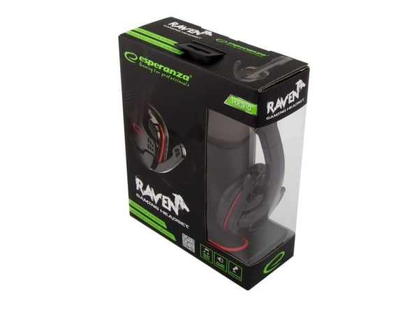 HEADPHONES WITH MICROPHONE FOR PLAYERS RAVEN RED