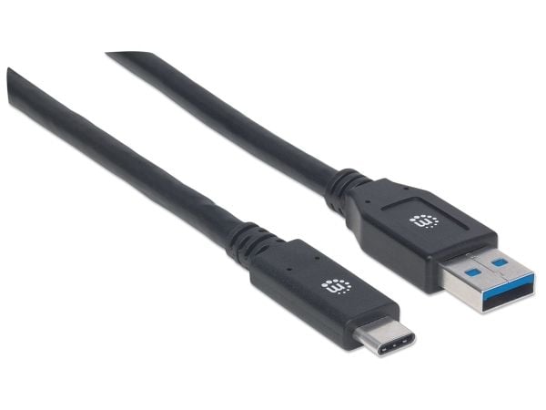 Manhattan 354981, 3 m, USB C, USB A, USB 3.2 Gen 1 (3.1 Gen 1), 5 Gbit/sek, svart