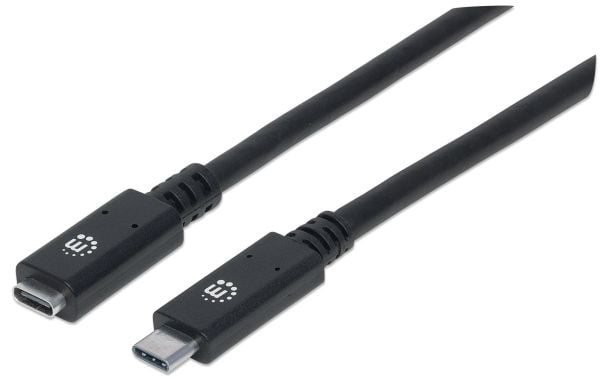 Manhattan 355230, 0,5 m, USB C, USB C, USB 3.2 Gen 2 (3.1 Gen 2), 10 Gbit/sek, svart