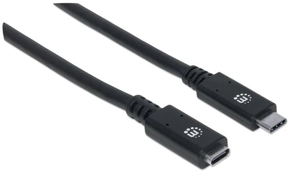 Manhattan 355230, 0,5 m, USB C, USB C, USB 3.2 Gen 2 (3.1 Gen 2), 10 Gbit/sek, svart