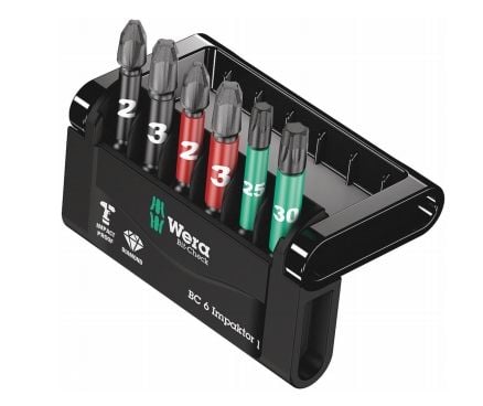 Wera Bit-Check 6 Impaktor 1 - Skrutrekkerbitssett - 6 stk - i holder