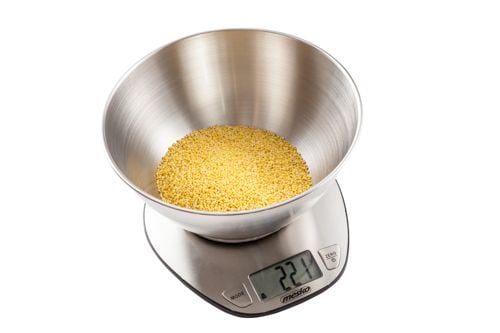 Mesko Home MS 3152, Elektronisk kjøkkenvekt, 5 kg, 1 g, Rustfritt stål, Rustfritt stål, Benkeplate