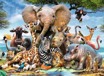 Ravensburger 300XXL - African Friends - puslespill - 300 brikker