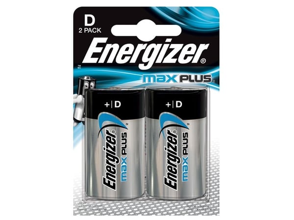 Energizer Max Plus, Kertakäyttöinen akku, D, 2 kpl, Kupla