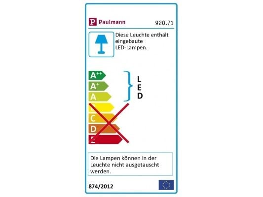 Paulmann 920.71, Innsunket spotlight, 1 ampuller, LED, 4000 K, 850 lm, Kromfarget