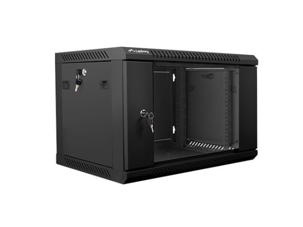 Lanberg - Rack skap - veggmonterbar - svart, RAL 9004 - 6U - 19"