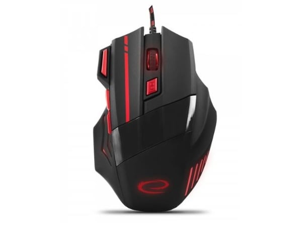 Esperanza MX201 WOLF - Mus - høyrehendt - optisk - 7 knapper - kablet - USB - rød