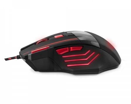 Esperanza MX201 WOLF - Mus - høyrehendt - optisk - 7 knapper - kablet - USB - rød