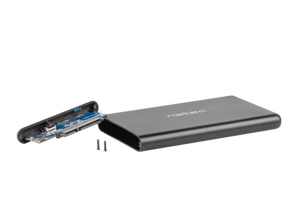 NATEC RHINO-C, HDD/SSD-kabinett, 2.5", Serial ATA III, 6 Gbit/s, USB-tilkobling, Svart