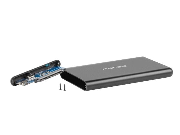 NATEC RHINO-C, HDD/SSD-kabinett, 2.5", Serial ATA III, 6 Gbit/s, USB-tilkobling, Svart