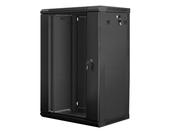 Lanberg - Rack skap - veggmonterbar - svart, RAL 9004 - 18U - 19"