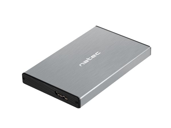 NATEC Rhino GO, HDD/SSD-kabinett, 2.5", Serial ATA III, 6 Gbit/s, USB-tilkobling, Grå