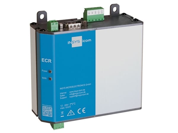 INSYS icom ECR EW300 - Trådløs ruter - WWAN 2-port svitsj - Modbus 2,4 GHz - DIN-skinnemonterbar, veggmonterbar