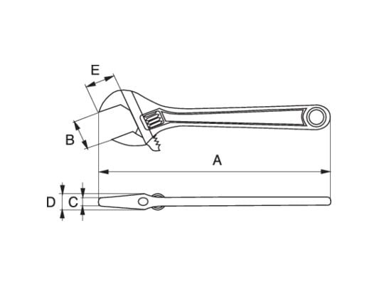Bahco 9072, 25,7 cm, Säädettävä mutteriavain