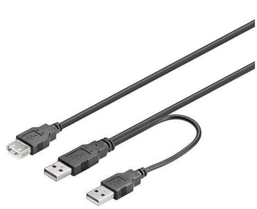 DELTACO USB2-16 - USB-kaapeli - USB (naaras) - USB (uros) - 30 cm