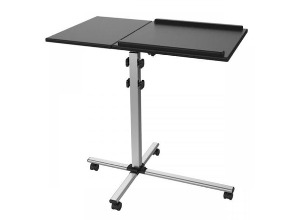SBOX PFS-2, Multimediavagn, Svart, Silver, MDF, PVC, Stål, Projektor, 10 kg, 4 hjul