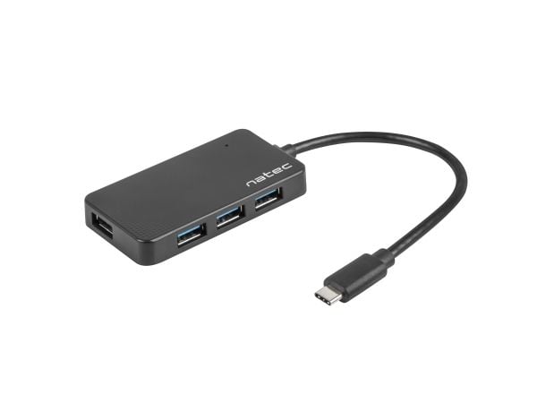 NATEC Silkworm, USB 2.0 Type-C, USB 3.2 Gen 1 (3.1 Gen 1) Type-A, 5000 Mbit/s, Musta, 0,15 m, USB