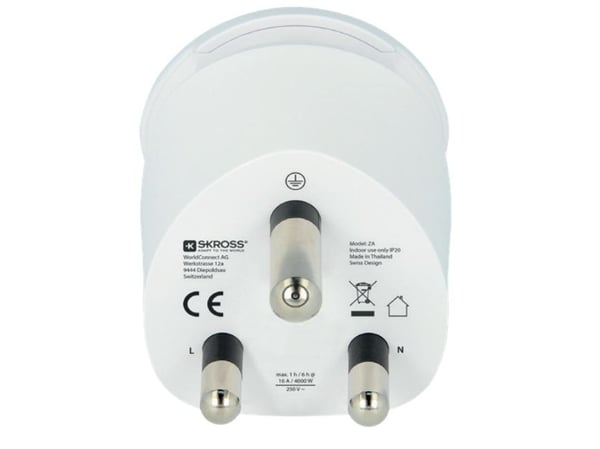 Skross 1.500202-E, Type F, 100-250 V, 16 A, Hvit, 2500 W, 2-3