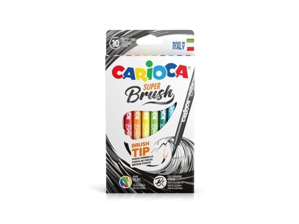 Carioca 42937, 10 farger, Flerfarget, Pensel tupp, Flerfarget, 10 stykker