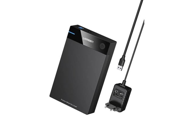 Ugreen 50422, HDD/SSD-skap, 2,5/3,5", SATA, Serial ATA II, Serial ATA III, 5 Gbit/sek, USB-tilslutning, Sort