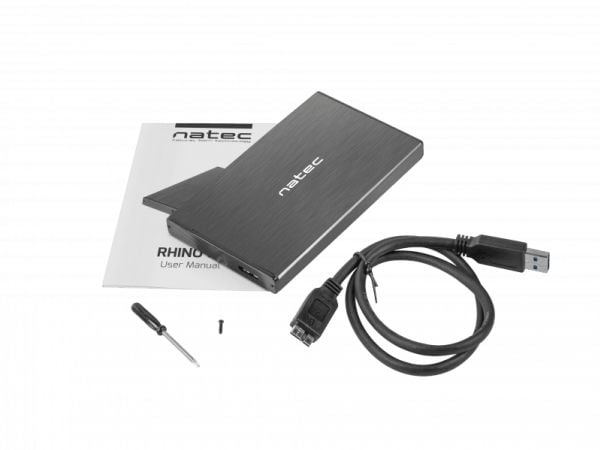 NATEC NKZ-0941, HDD/SSD-kabinett, 2.5", Serial ATA II, Serial ATA III, 6 Gbit/s, USB-tilkobling, Sort
