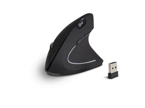 Eterno KM-206R - Vertikal mus - ergonomisk - høyrehendt - 6 knapper - trådløs - 2.4 GHz - USB trådløs mottaker