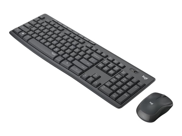 Logitech MK295 Silent - Tastatur- og mussett - trådløs - 2.4 GHz - AZERTY - Nederlandsk - grafitt