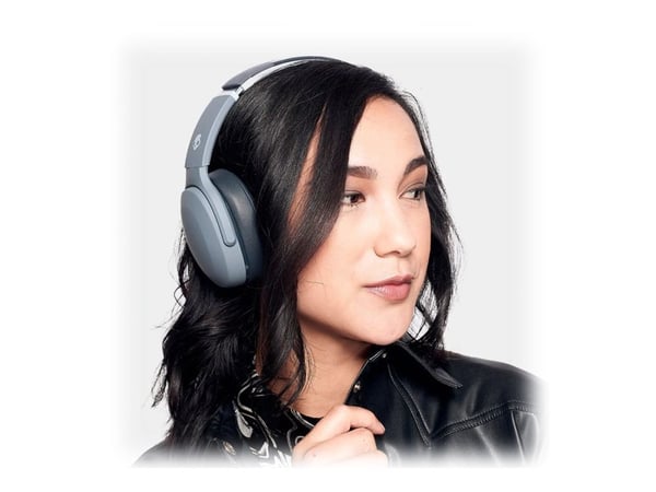 Skullcandy Crusher Evo - Hodetelefoner med mikrofon - full størrelse - Bluetooth - trådløs - grå