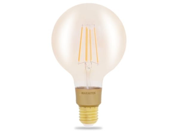 Marmitek Smart me Smart comfort Glow LI - LED-filamentlyspære - form: G95 - E27 - 6 W (ekvivalent 40 W) - klasse E - varmt hvitt lys - 2500 K