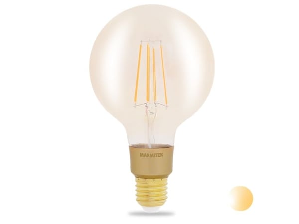 Marmitek Smart me Smart comfort Glow LI - LED-filamentlyspære - form: G95 - E27 - 6 W (ekvivalent 40 W) - klasse E - varmt hvitt lys - 2500 K