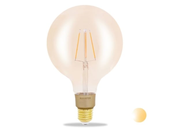 Marmitek Smart me Smart comfort Glow XXLI - LED-filamentlyspære - form: G125 - E27 - 6 W (ekvivalent 40 W) - klasse E - varmt hvitt lys - 2500 K