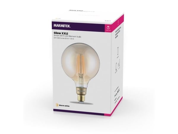 Marmitek Smart me Smart comfort Glow XXLI - LED-filamentlyspære - form: G125 - E27 - 6 W (ekvivalent 40 W) - klasse E - varmt hvitt lys - 2500 K