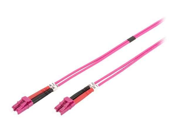 DIGITUS - Patch-kabel - LC multiläge (hane) till LC multiläge (hane) - 2 m - fiberoptisk - duplex - 50/125 mikron - OM4 - halogenfri - lila, RAL 4003