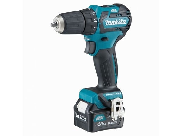 Makita DF332DSME, Boremaskin med pistolgrep, Børsteløs, Sort, Blå, 1 cm, 1500 RPM, 2,8 cm