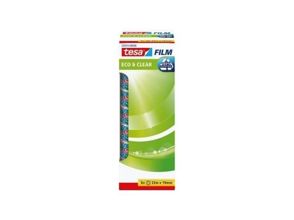 TESA 57074-00000-00, 33 m, Läpinäkyvä, CE, 19 mm, 8 kpl