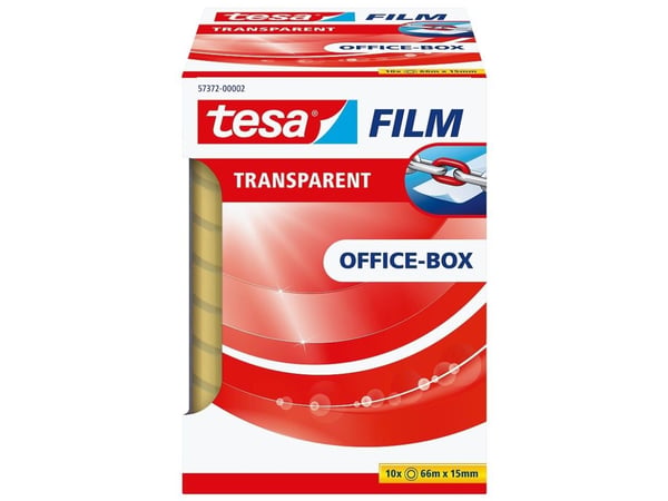 TESA tesafilm, 66 m, Gjennomsiktig, Polypropylen, 15 mm, Boks, 10 stykker