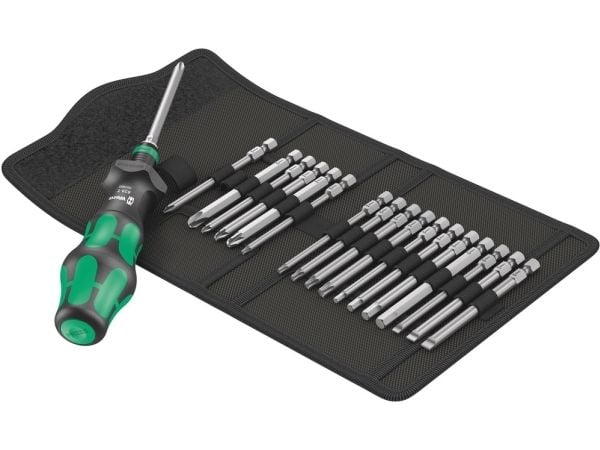 Wera Kraftform Kompakt Turbo - Screwdriver handle with bit set - 19 deler - inn bærepung