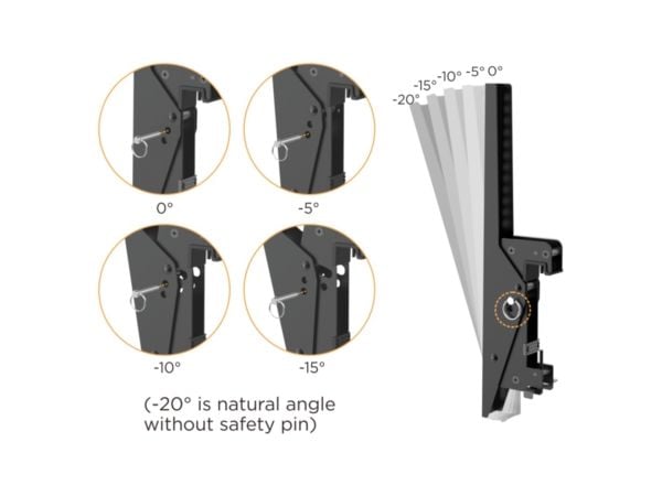 Equip 650374, 127 cm (50"), 200 x 200 mm, 600 x 400 mm, 0 - -20°, Aluminium, Plast, Stål, Svart, Sølv