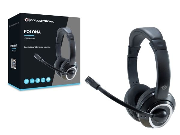 Conceptronic Polona POLONA01B - Hodesett - full størrelse - kablet - USB - svart