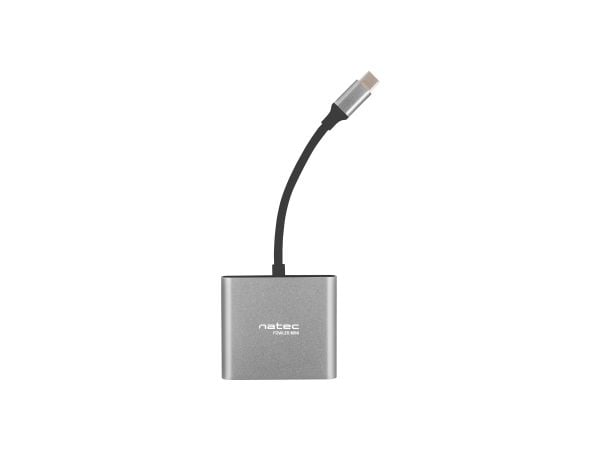 NATEC Fowler Mini, USB 2.0 Type-C, Harmaa, HDMI, USB 3.2 Gen 1 (3.1 Gen 1) Type-A, USB 3.2 Gen 1 (3.1 Gen 1) Type-C, USB, 59 mm, 52 mm